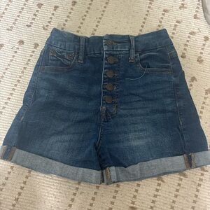 Aeropostale Blue Jean Shorts High-Waisted Cuffed